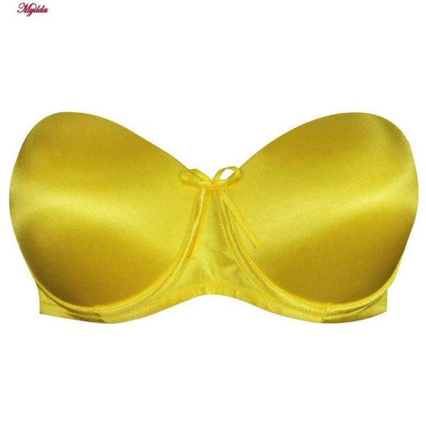 سوتین زنانه مدل دکلته فنردار کد 4286 رنگ زرد