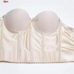 گن زنانه مدل دکلته فنردار کد 4290 رنگ کرم