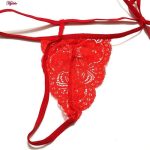 ست شورت و سوتین زنانه پانیذ مدل بندی گیپوری کد 9043 رنگ قرمز