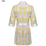 روبدوشامبر زنانه ماییلدا مدل گیپوری گلدار کد 4314 رنگ زرد