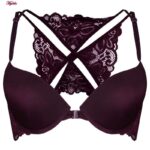 ست شورت و سوتین زنانه ماییلدا مدل پوش آپ فنردار کد 4284-7201 رنگ بادمجانی