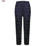 شلوار زنانه مدل گلدار کد 4298-2 رنگ سرمه ای