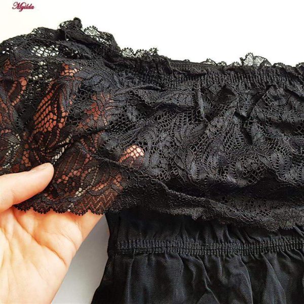 لباس خواب زنانه مدل گیپوری کد 4311-21008 رنگ مشکی