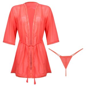 روبدوشامبر زنانه مدل گیپوری کد 4306-81007 رنگ نارنجی