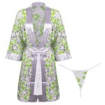 روبدوشامبر زنانه ماییلدا مدل گیپوری گلدار کد 4314 رنگ سبز روشن