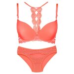 ست شورت و سوتین زنانه ماییلدا مدل پوش آپ فنردار کد 4283-1952 رنگ نارنجی