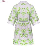 روبدوشامبر زنانه ماییلدا مدل گیپوری گلدار کد 4314 رنگ سبز روشن