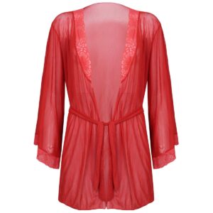 روبدوشامبر زنانه مدل گیپوری کد 4304-81008 رنگ قرمز