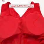 مایو زنانه ماییلدا مدل پددار یک تکه توری کد 4229-705 رنگ قرمز