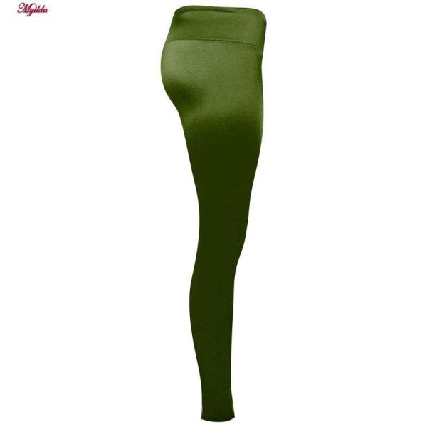 لگینگ زنانه مدل کمر پهن براق کد 4384 رنگ سبز یشمی