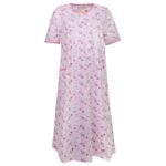 لباس خواب زنانه مدل دکمه دار کد 4380 رنگ صورتی