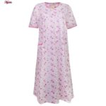 لباس خواب زنانه مدل دکمه دار کد 4380 رنگ صورتی