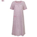 لباس خواب زنانه مدل دکمه دار کد 4381 رنگ صورتی