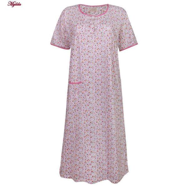 لباس خواب زنانه مدل دکمه دار کد 4381 رنگ صورتی