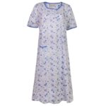 لباس خواب زنانه مدل دکمه دار کد 4380 رنگ آبی