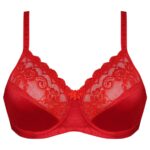 سوتین زنانه پانیذ مدل فنردار گیپوری کد 44400 رنگ قرمز