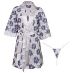 روبدوشامبر زنانه ماییلدا مدل گیپوری گلدار کد 4313 رنگ سرمه ای