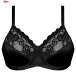 سوتین زنانه پانیذ مدل فنردار گیپوری کد 44400 رنگ مشکی