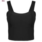 کراپ‌تاپ زنانه ماییلدا مدل پددار بدون فنر کد 4474 رنگ مشکی