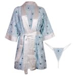 روبدوشامبر زنانه ماییلدا مدل گیپوری گلدار کد 4315 رنگ آبی