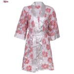 روبدوشامبر زنانه ماییلدا مدل گیپوری گلدار کد 4313 رنگ گلبهی