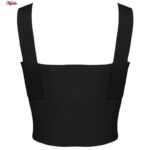 کراپ‌تاپ زنانه ماییلدا مدل پددار بدون فنر کد 4474 رنگ مشکی