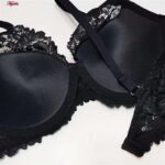 ست شورت و سوتین زنانه برتا مدل فنردار گیپوری کد 4453-6030 رنگ مشکی