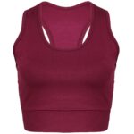 نیم تنه ورزشی زنانه ماییلدا مدل بدون فنر کد 4456 رنگ زرشکی