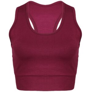 نیم تنه ورزشی زنانه ماییلدا مدل بدون فنر کد 4456 رنگ زرشکی