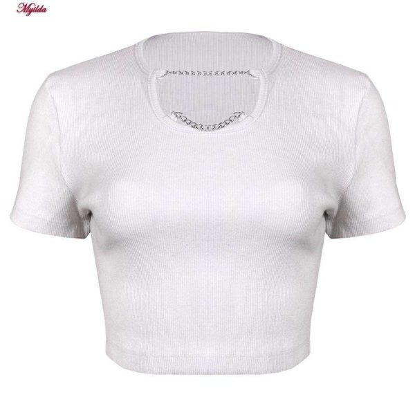 تی شرت آستین کوتاه زنانه ماییلدا مدل 4443-5430 رنگ سفید