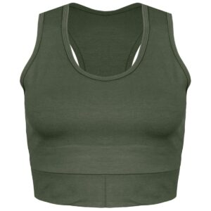 نیم تنه ورزشی زنانه ماییلدا مدل بدون فنر کد 4456 رنگ سبز سدری