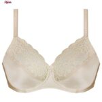 سوتین زنانه پانیذ مدل فنردار گیپوری کد 44400 رنگ کرم