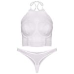 ست شورت و سوتین زنانه برتا مدل فنردار گیپوری کد 4455-1041 رنگ سفید