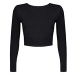 کراپ‌تاپ آستین بلند زنانه ماییلدا مدل 4423-437 رنگ مشکی