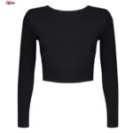 کراپ‌تاپ آستین بلند زنانه ماییلدا مدل 4423-437 رنگ مشکی