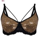 سوتین زنانه ایزابلا مدل پولکی هارنس فنردار کد 4459-03 رنگ قهوه ای