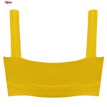 نیم تنه ورزشی زنانه مدل پد دار بدون فنر کد 4519-330P رنگ زرد