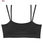 نیم تنه ورزشی زنانه مدل پد دار بدون فنر کد 4521-290P رنگ خاکستری تیره