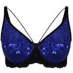 سوتین زنانه ایزابلا مدل پولکی هارنس فنردار کد 4459-02 رنگ آبی کاربنی