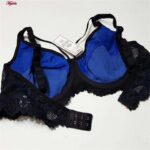 سوتین زنانه ایزابلا مدل پولکی هارنس فنردار کد 4459-02 رنگ آبی کاربنی