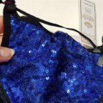 سوتین زنانه ایزابلا مدل پولکی هارنس فنردار کد 4459-02 رنگ آبی کاربنی