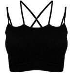 نیم تنه ورزشی زنانه ماییلدا مدل پددار بدون فنر کد 4483 رنگ مشکی