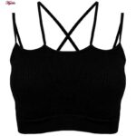 نیم تنه ورزشی زنانه ماییلدا مدل پددار بدون فنر کد 4483 رنگ مشکی