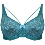 سوتین زنانه ایزابلا مدل پولکی هارنس فنردار کد 4459-09 رنگ آبی فیروزه ای