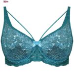 سوتین زنانه ایزابلا مدل پولکی هارنس فنردار کد 4459-09 رنگ آبی فیروزه ای