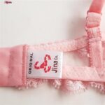 ست شورت و سوتین زنانه جینا مدل فنردار گیپوری کد 4331-1006 رنگ گلبهی