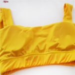 نیم تنه ورزشی زنانه مدل پد دار بدون فنر کد 4519-330P رنگ زرد