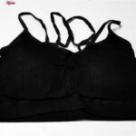 نیم تنه ورزشی زنانه ماییلدا مدل پددار بدون فنر کد 4483 رنگ مشکی