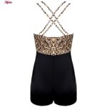 مایو زنانه فیتن فرخ زادی مدل پلنگی شلوارکی کد 4518-282