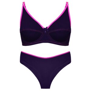 ست شورت و سوتین زنانه میسا مدل فنردار کد 4389 رنگ بنفش